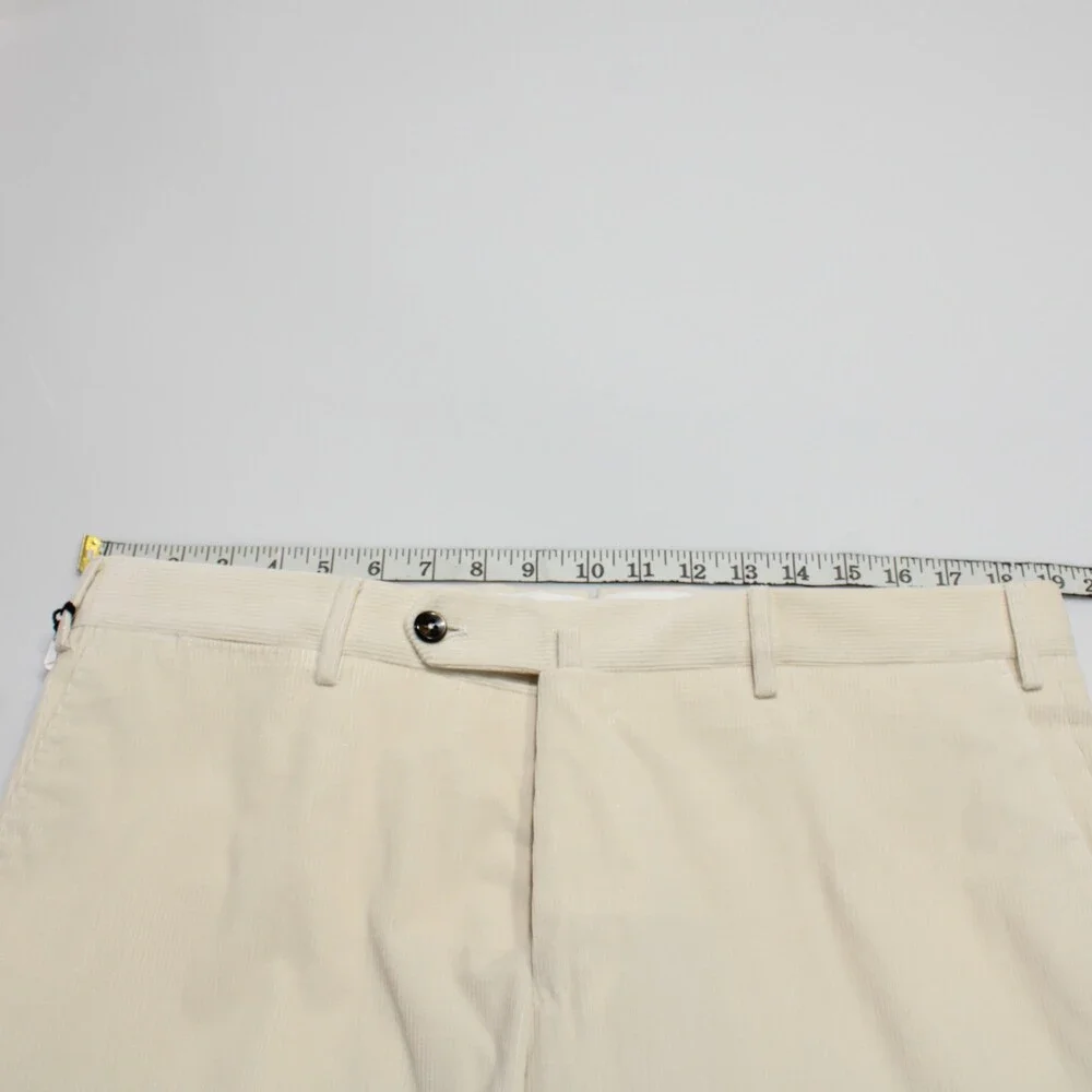 PT Torino NWT Chinos / Casual Pants Size 52 (US 36) Slim Fit Ivory Cotton Blend